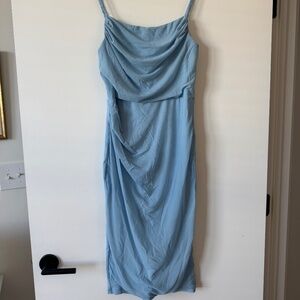 Light Blue Corset Midi Dress
